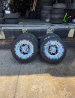 15 inch 15x7 standard cragar 30 spoke wire wheels 30s and vogues 235/75r15