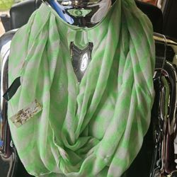 RIKKA Neon Green Infinity Scarf New With Tags, Minor Pulls In A Zig Zag Pattern