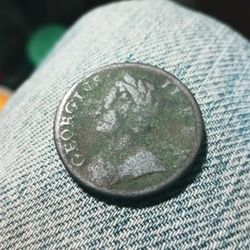 1754 COLONIAL  HALF PENNY BRITAINIA NICE DETAILS