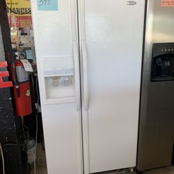 Whirlpool  Side By Side Refrigerator White Excellent  .  