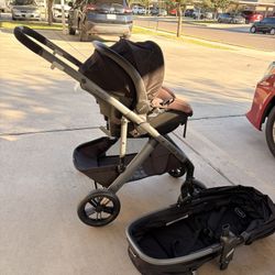 Stroller Car seat. 3in 1 Evenflo Bassinet 