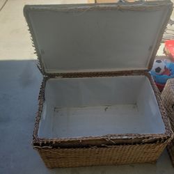 2 Wicker Storage Baskets 