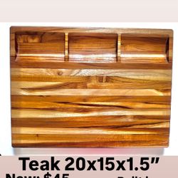 XXL & XL Teak Solid Wood Cutting Boards- 2 For 1!