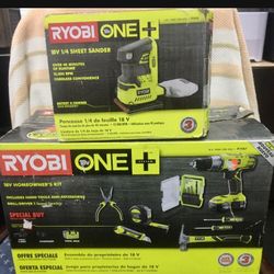 Ryobi 18v Homeowner Kit And 1/4 Sheet Sander