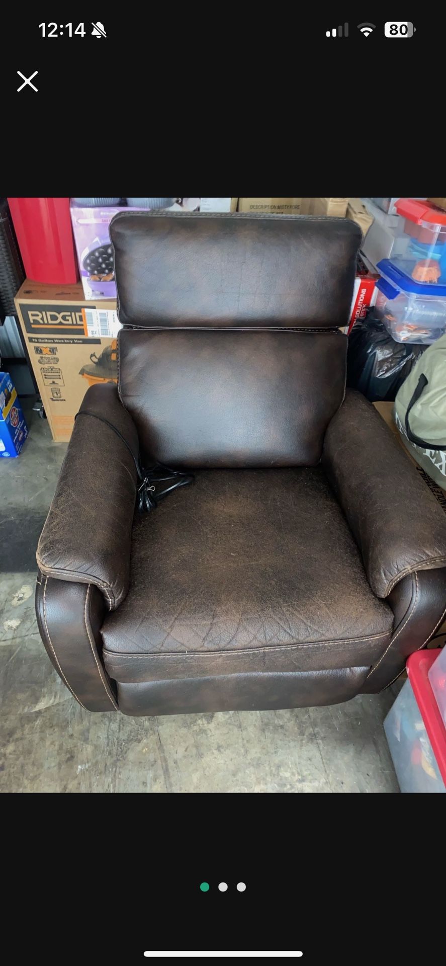Brown Leather Recliner Chair