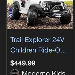 Modern Ride on 2 seater 12v Jeep