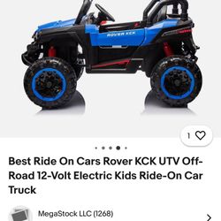 Best  Ride On Cars Rover KCK UTV Off-Road 12 Volt
