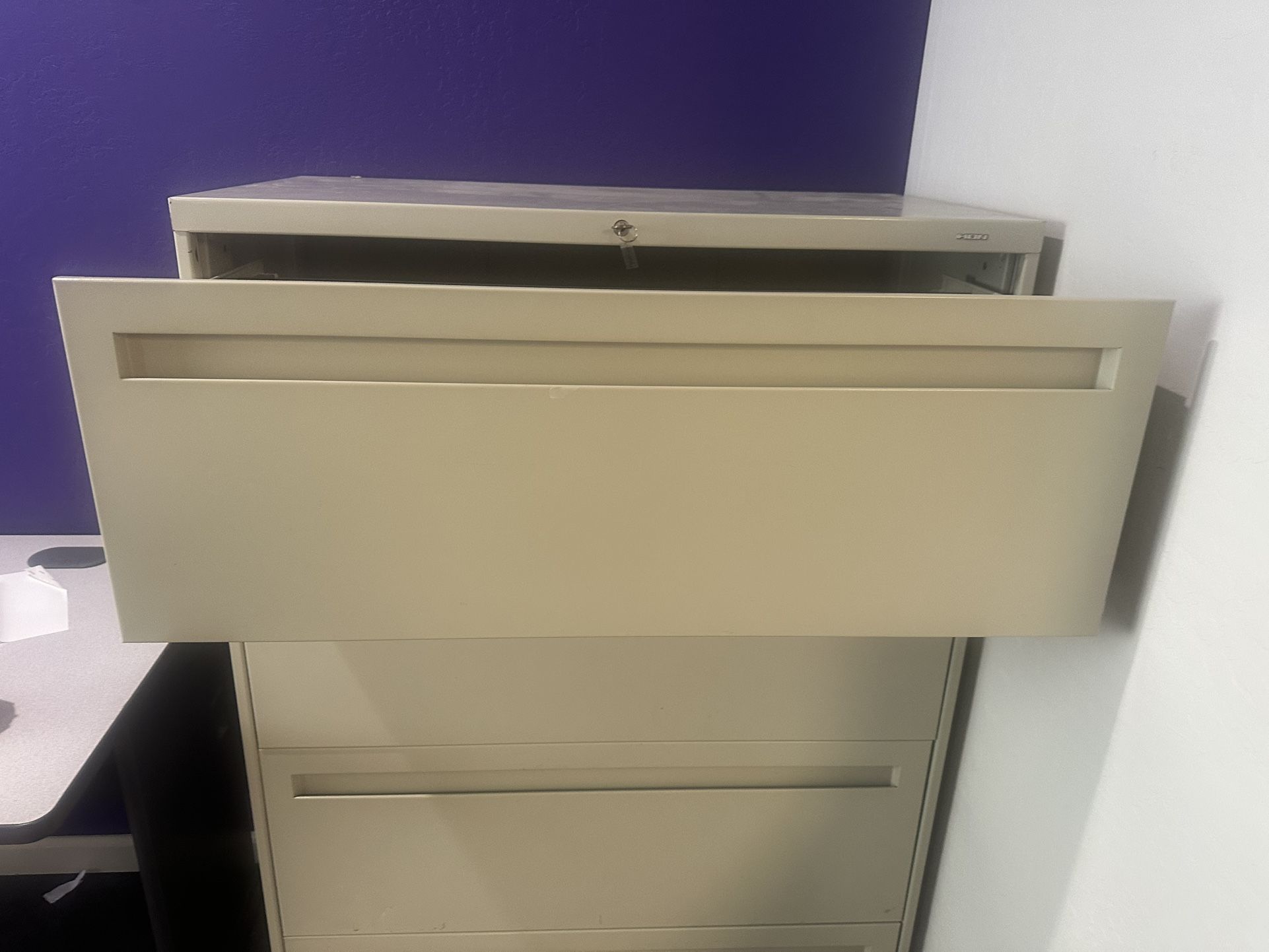 File Cabinet 4 Plus Ft Tall 3 Ft Plus Wide. Key