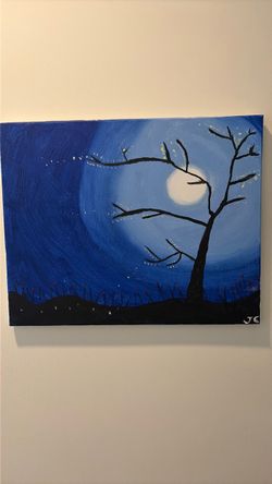 Original Acrylic Night Sky Painting on Canvas