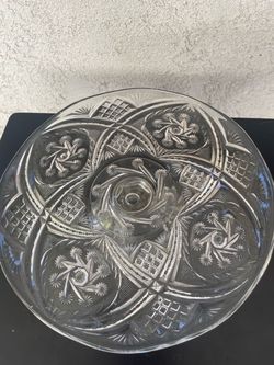 Vintage Indiana Glass Pedestal Cake Stand – Double Pinwheel Juno