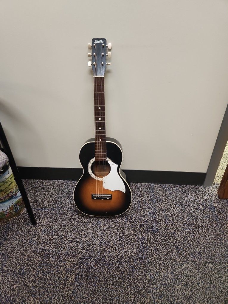 Vintage 1960s Stella Parlour Guitar 
