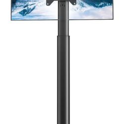 Universal TV Stand Monitor with Mount 100 Degree Swivel Height Adjustable and Tilt Function for 19 to 43 inch LCD, LED OLED TVs,Space Saving Standing 