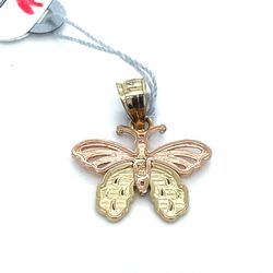14Kt Two Tone Gold Butterfly Pendant 1.10g 182589/5
