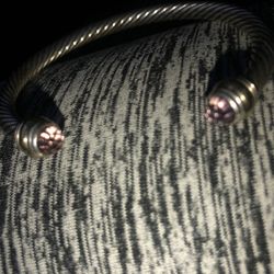 David  Yurman Cable Cuff Bracelet Amethyst Sterling Silver And