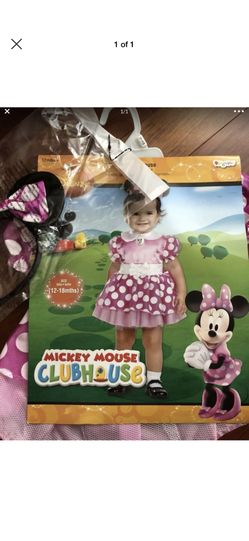 New New Disney Minnie Mouse Dress costume with headband sz 12 mths Halloween