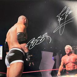 Ric Flair Bill Goldberg Signed Wrestling Photo 16x20 AUTO PSA COA
