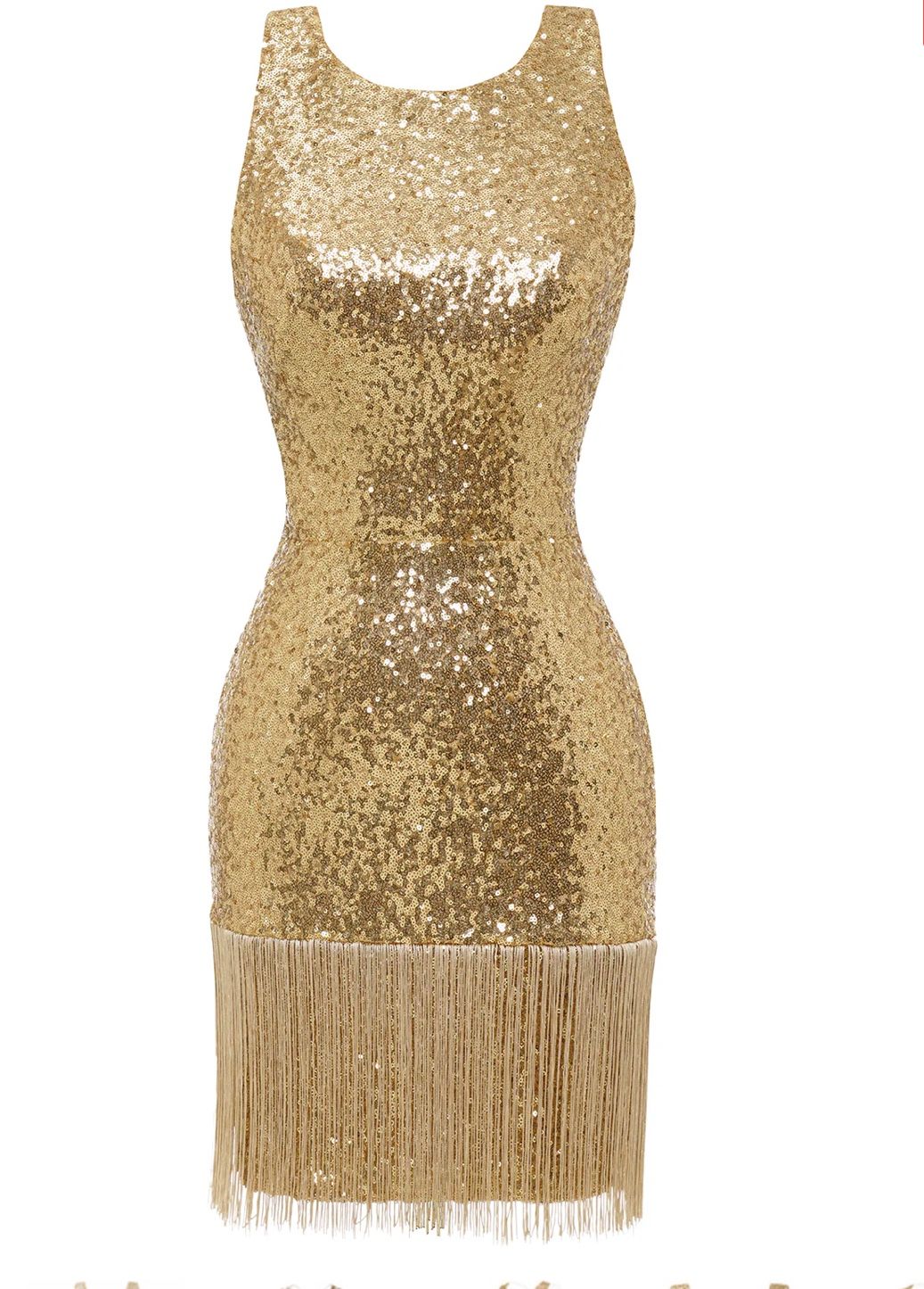 Bodycon Golden Sequins Cocktail Dress Open Back, US14 *BRAND NEW*