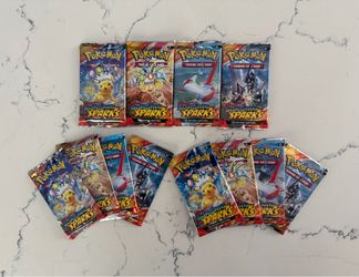 Pokemon Surging Sparks Booster Pack Art Bundles SEALED (3 Bundles - 4 packs each bundle - 12 packs total)