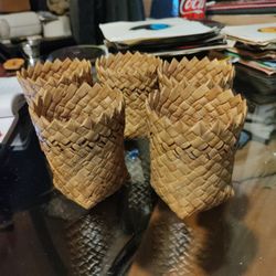Vintage Basket Weave Cup Holders 