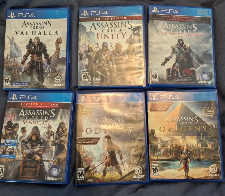 Assassin's Creed Video Game Lot For PS4 PS5