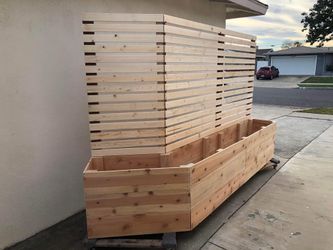 Redwood Cedar garden bed planter boxes raised elevated 3 4 5ft long wheels casters custom made vege