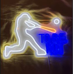 Baseball Batter Neon LED Wall Sign