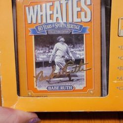Gold Autograph Babe Ruth Mini Wheaties Collectable Box