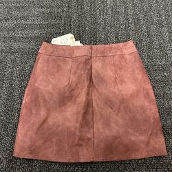 NWT Loveriche Faux Leather Mini- skirt :Camel Color Sz S