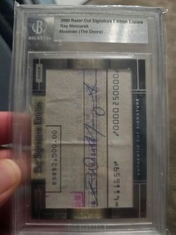 2008 Razor cut signature Edition Encore Auotgragh check from Ray Manzarek from The Doors