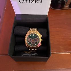 Citizen Carson Gold With Green Dial