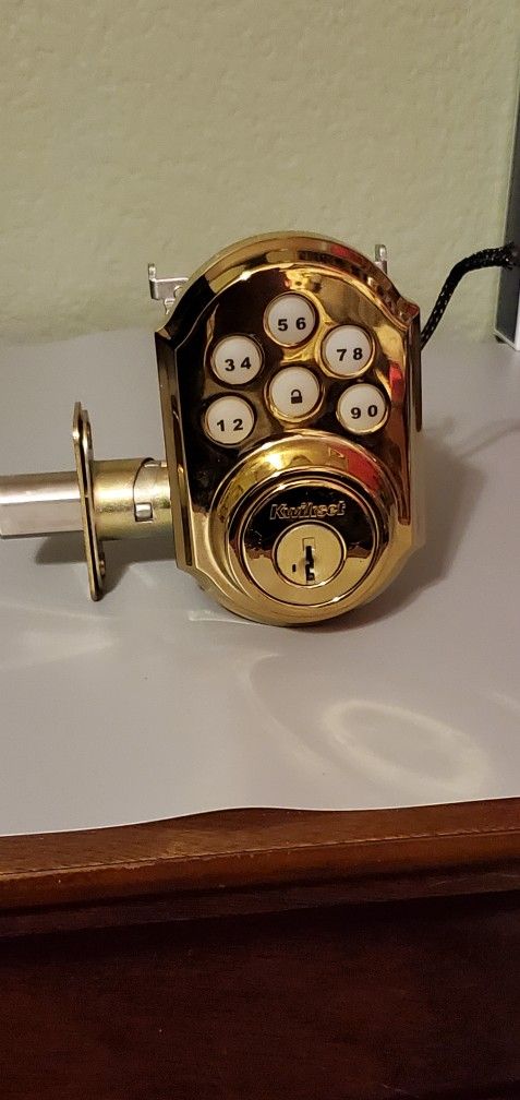 Kwikset Gold Tone Programmable Deadbolt