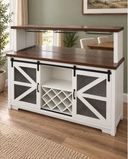 Farmhouse Bar Cabinet with Wine Storage — $99.99 Before Tax