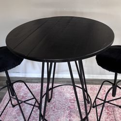 Two Stools Wood Top High Table