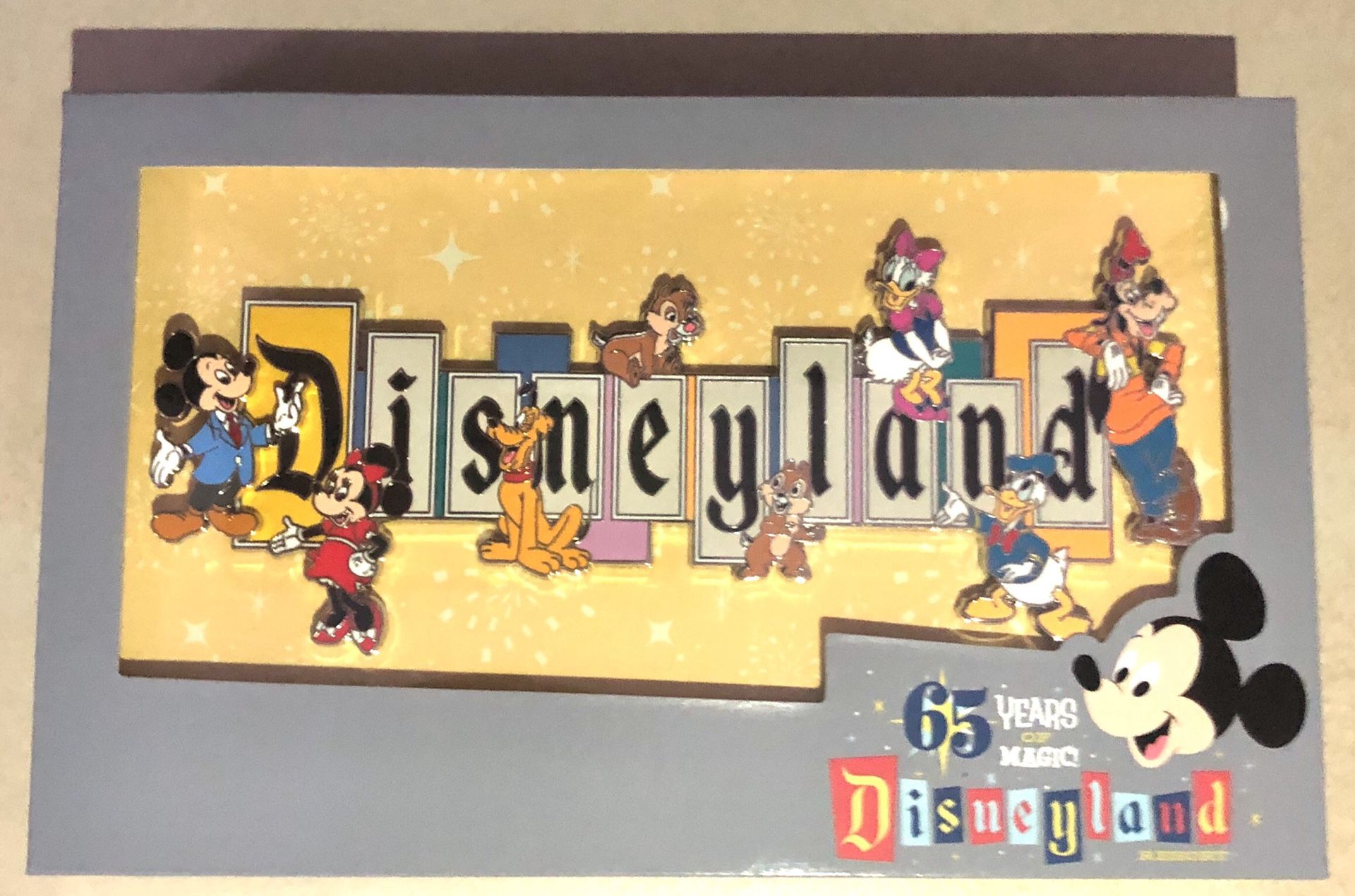 Disneyland 65th Anniversary Marquee Boxed Jumbo Pin Limited Edition 1000