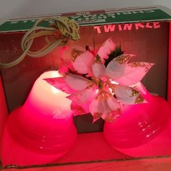 Vintage NOMA Twinkle Bells Light Up Decorations- New in Box - Merry Christmas Happy New Year