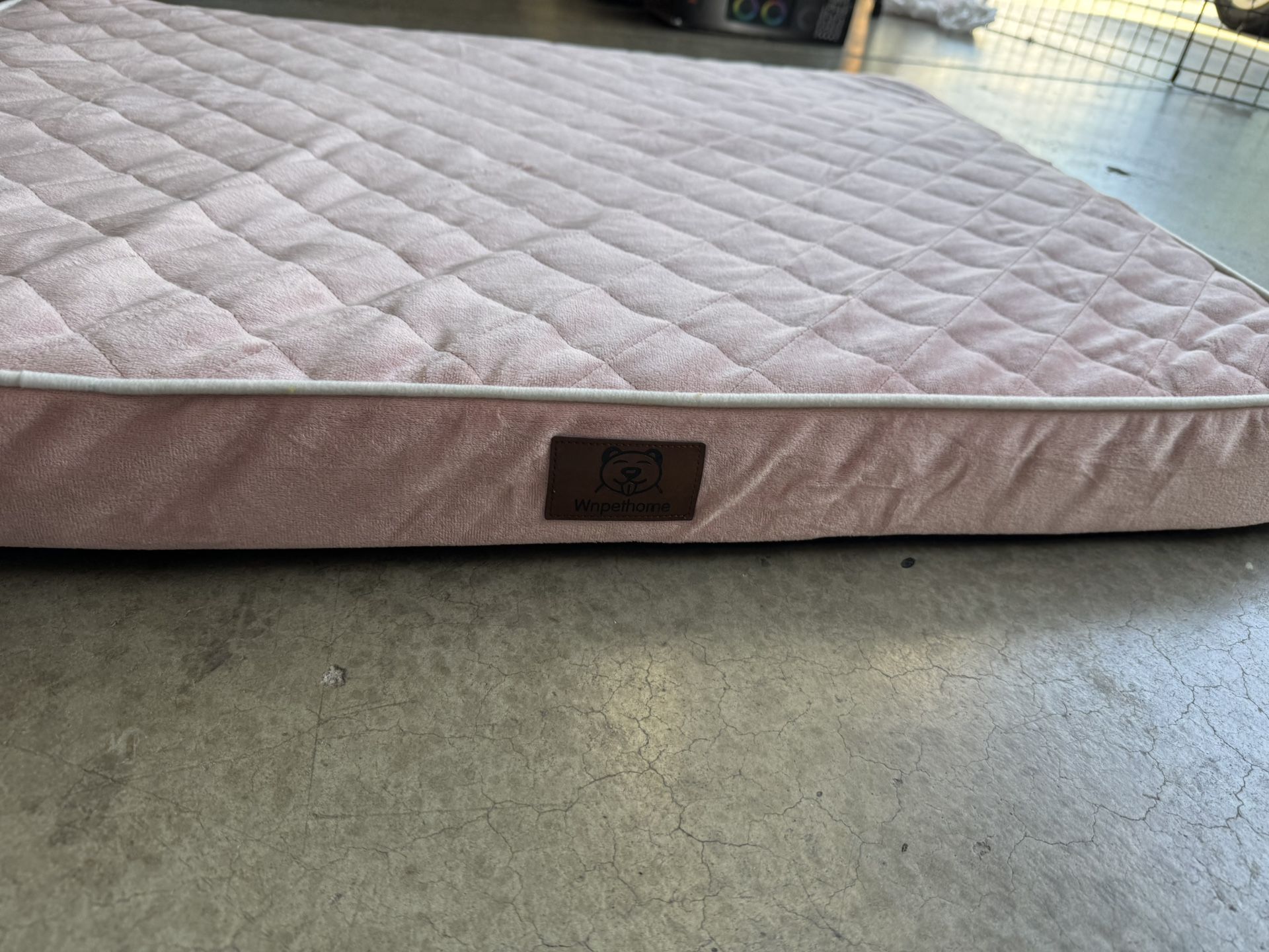 WNPETHOME Orthopedic Dog Bed, Pet Bed for Large Dogs, Egg Crate Foam, Soft Rose Plush, Waterproof Removable Cover