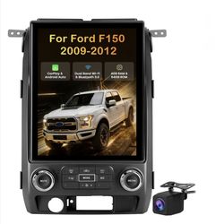 Car Stereo Radio Ford F150, 2009-2012 Wireless CarPlay Android Auto, Bluetooth, GPS, 12.1 inch Tesla Style Touch Screen Head Units, Backup Camera, Nav