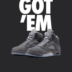 Air Jordan 5 Retro Wolf Grey (Size 9.5 In Men)