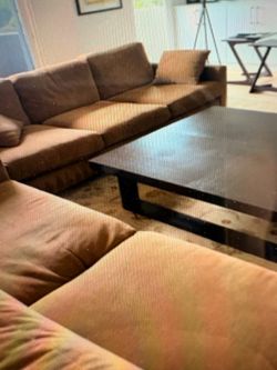 Couch and leave seat with coffee table