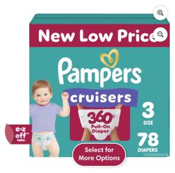 Pampers Cruisers 360 Baby Diapers Size 3, 78 Count