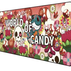 Anime Mouse pad Extended Large Gaming Mousepad Desk Graffiti Keyboard Mat with Stitched Edges,Anti-Slip Rubber Base 31.5×11.8 inches