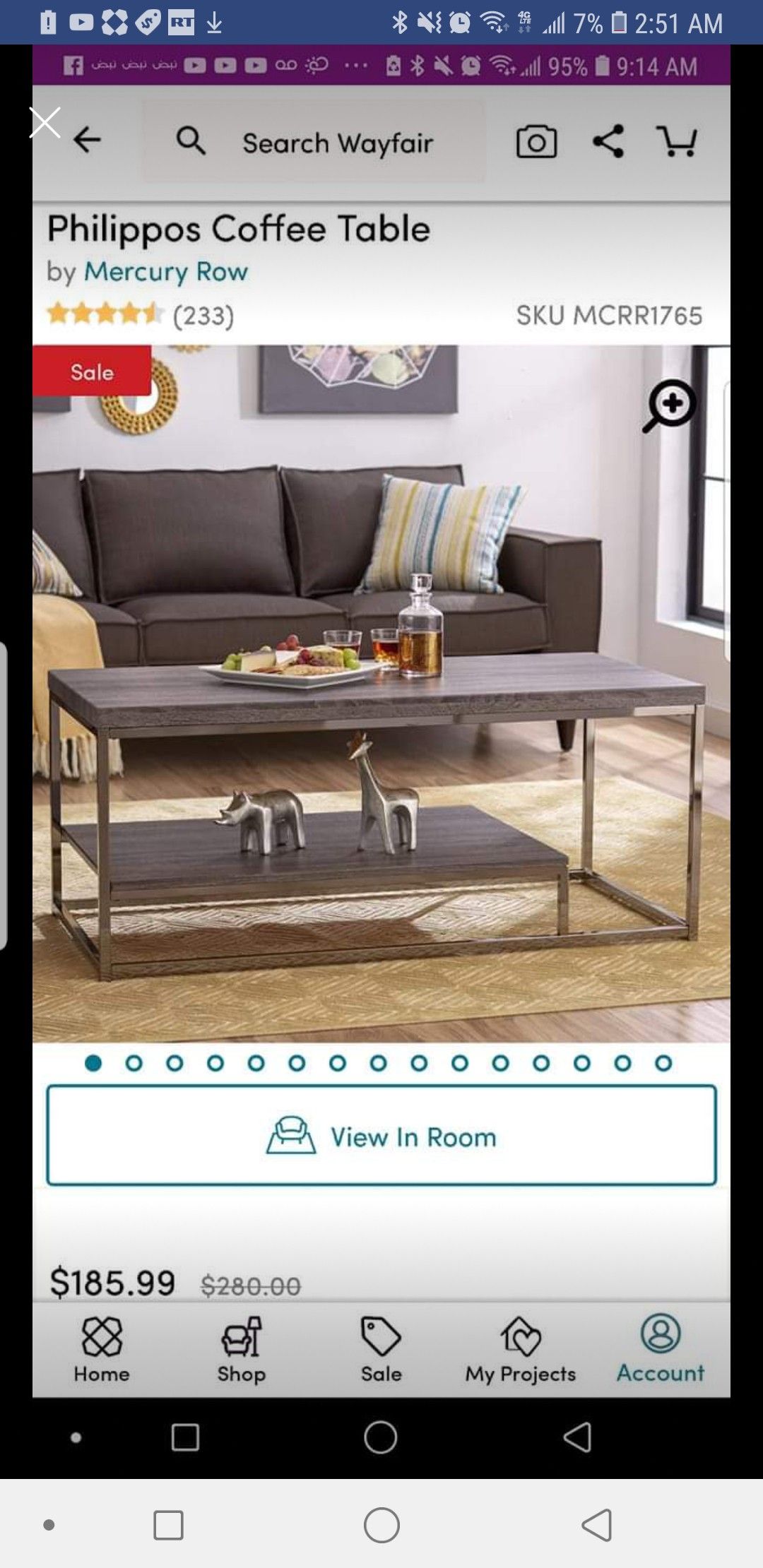 Coffee Table brand new grey color