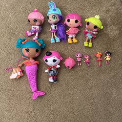 Lot of 9 Lalaloopsy Dolls  ( Regular And Mini Size)