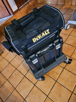 Dewalt TSTAK Stacked Stackable Rolling On Wheels Mobile Tool Box Toolbox Cart Chest Tote Bag