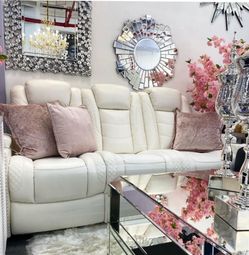 Power reclining sofa with LED on sale