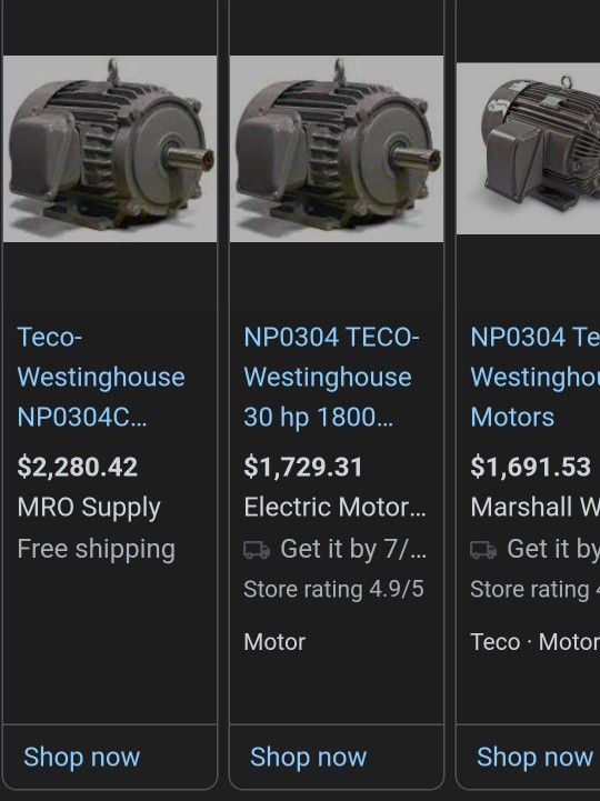 Np0304c Teco 30hp Motor