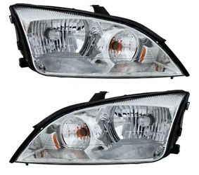 Driver and Passenger Halogen Headlight with Bulbs
