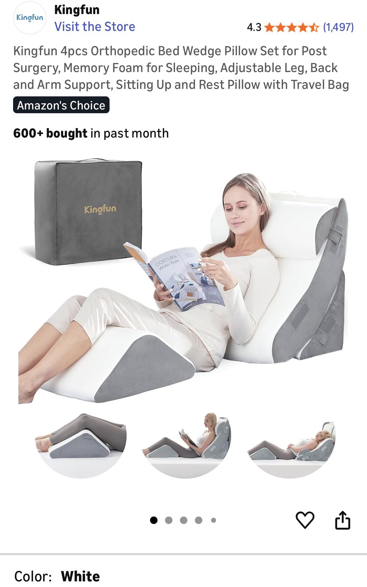 Memory Foam Bed Wedge Pillows