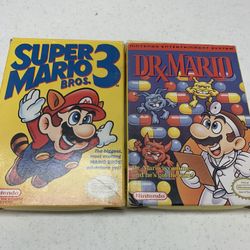 Super Mario 3 & Dr Mario Complete Nintendo NES 