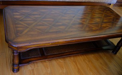 Wood Coffee Table with Lower Shelf